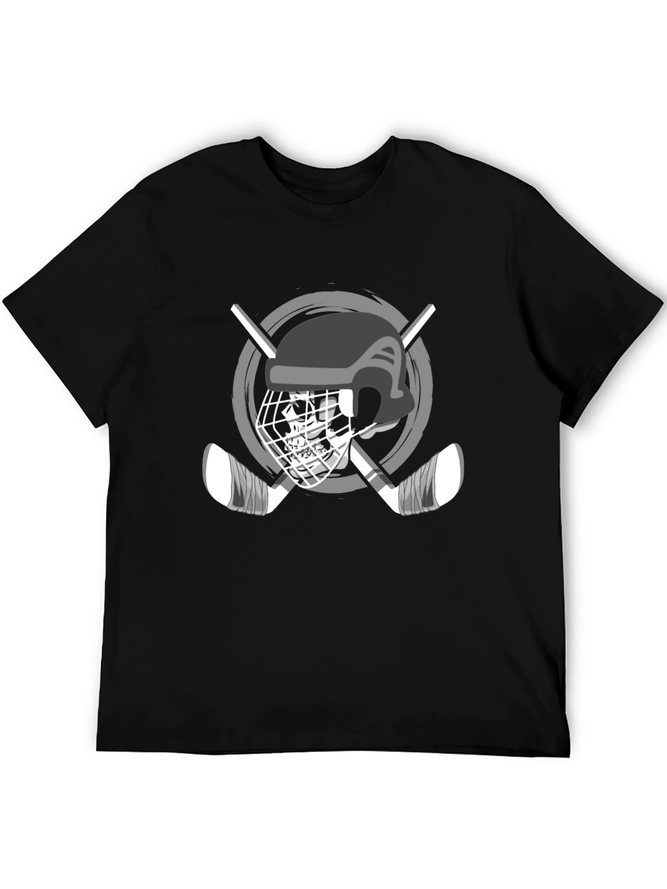 Hockey Helmet & Sticks Graphic T-Shirt