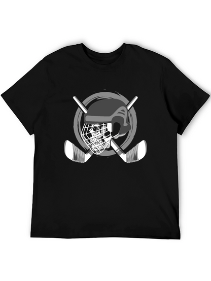 Hockey Helmet & Sticks Graphic T-Shirt