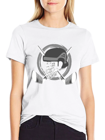 Hockey Helmet & Sticks Graphic T-Shirt