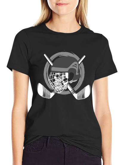 Hockey Helmet & Sticks Graphic T-Shirt