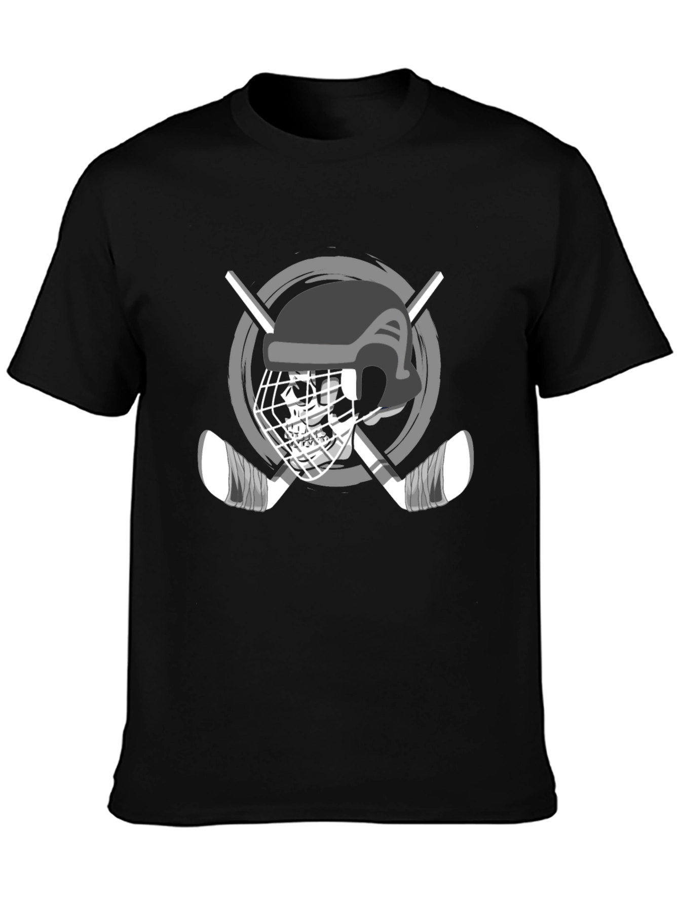 Hockey Helmet & Sticks Graphic T-Shirt