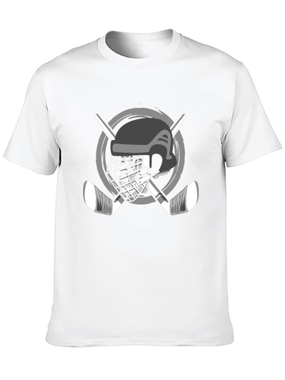 Hockey Helmet & Sticks Graphic T-Shirt