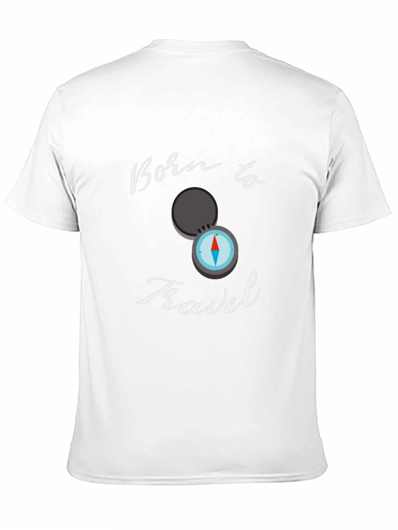 Born To Travel Black T-Shirt Compass Graphic Design