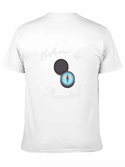 Born To Travel Black T-Shirt Compass Graphic Design