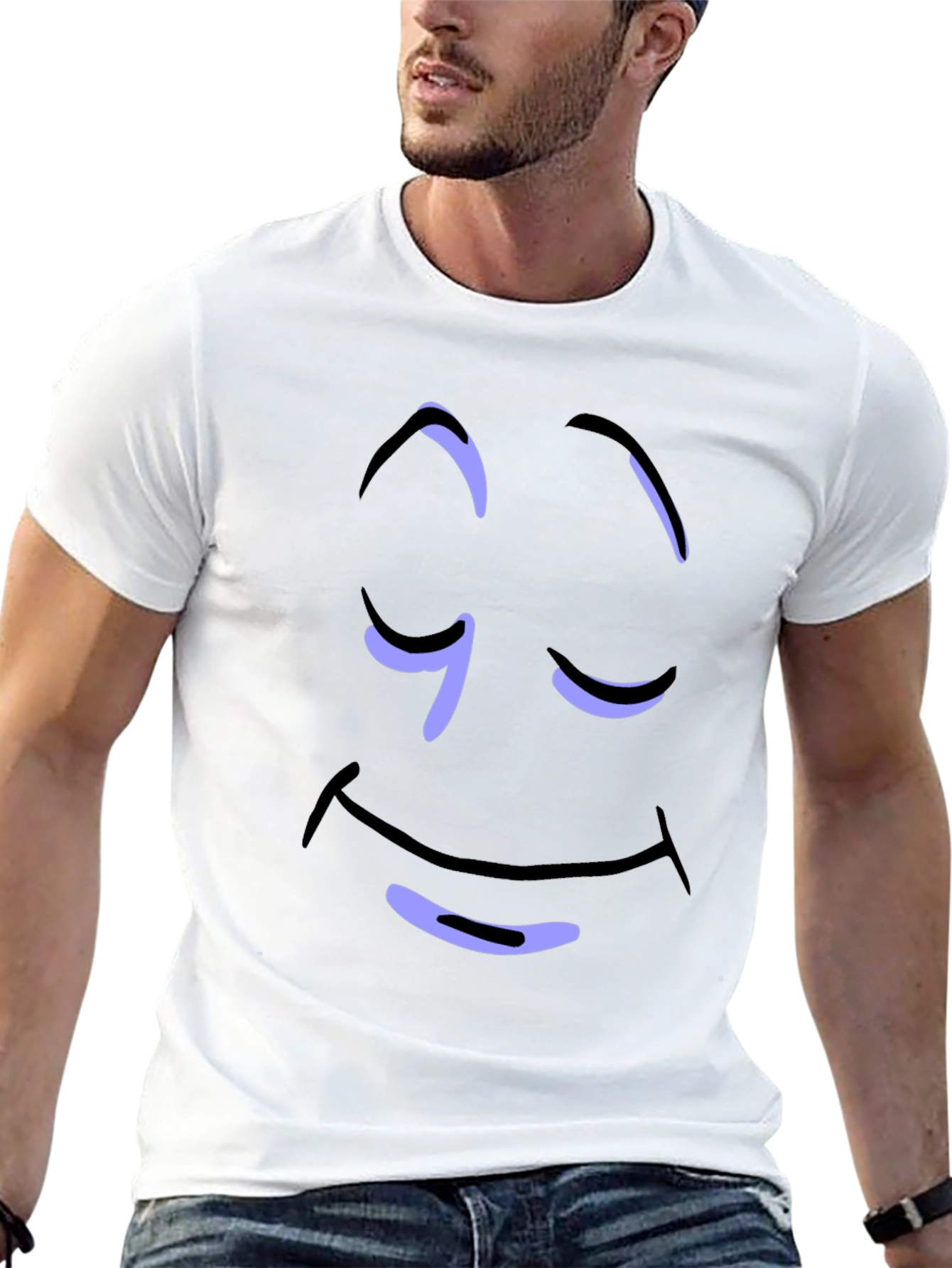 Relaxed Smiley Face Graphic Tee