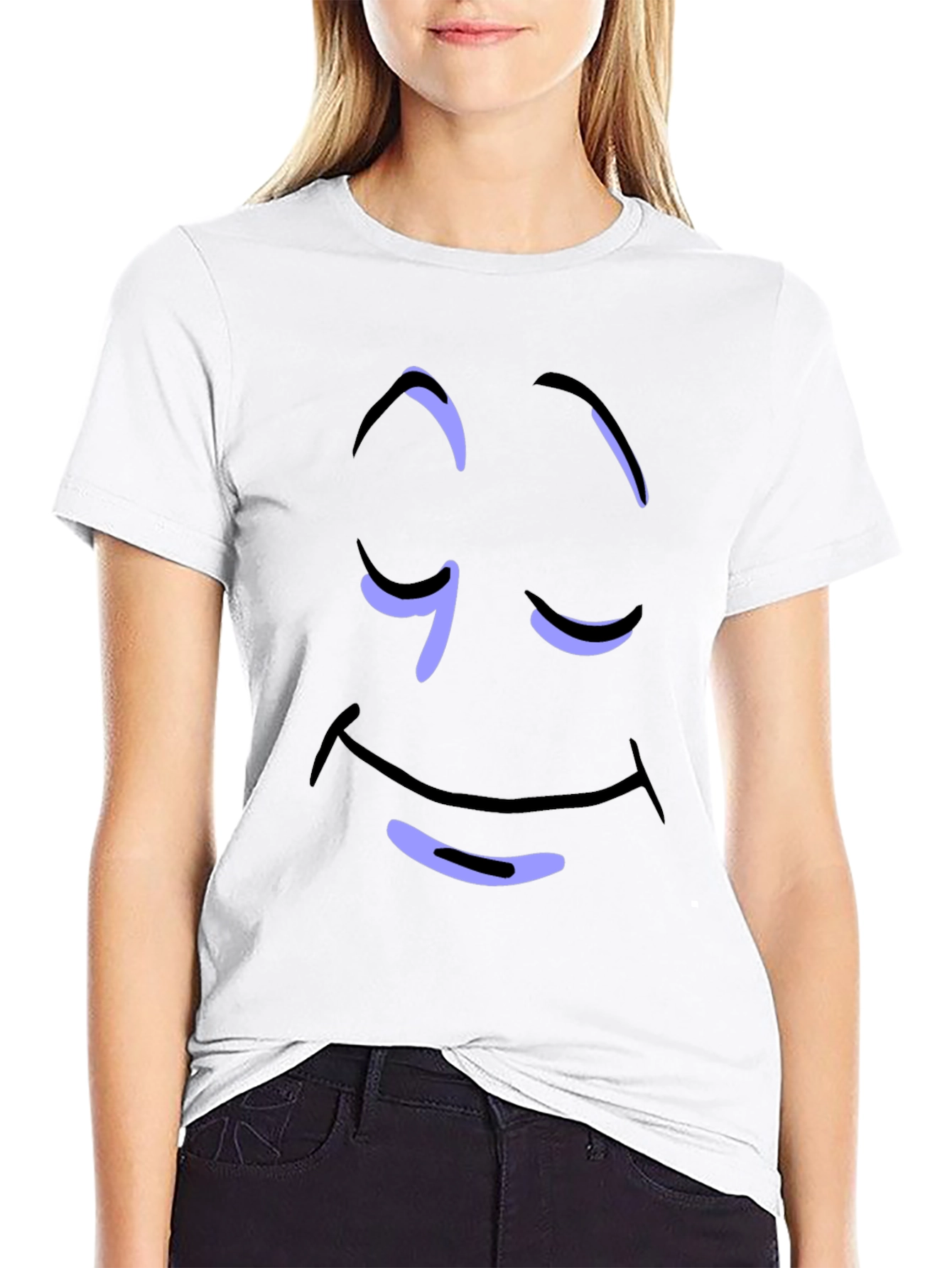 Relaxed Smiley Face Graphic Tee