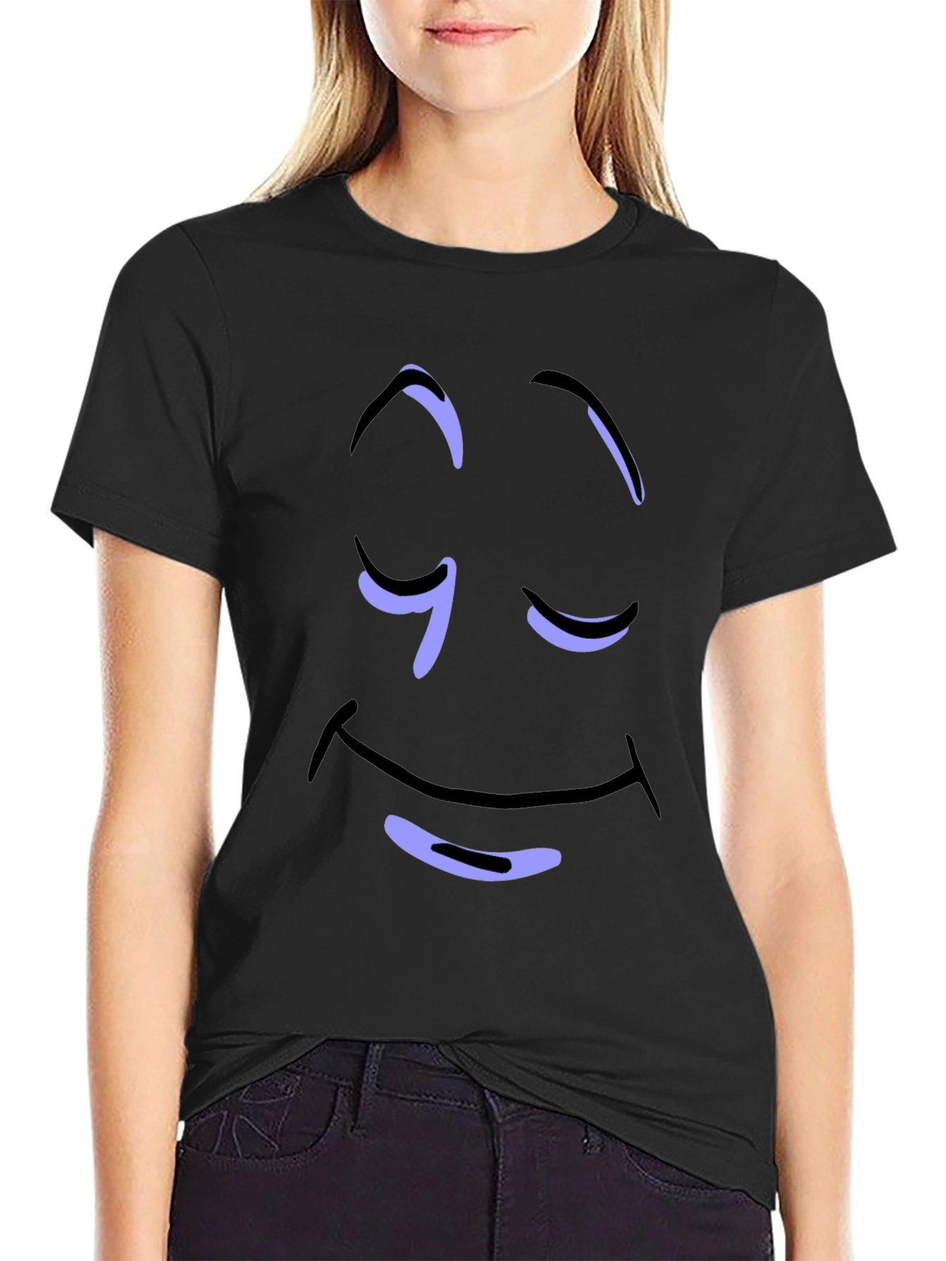 Relaxed Smiley Face Graphic Tee