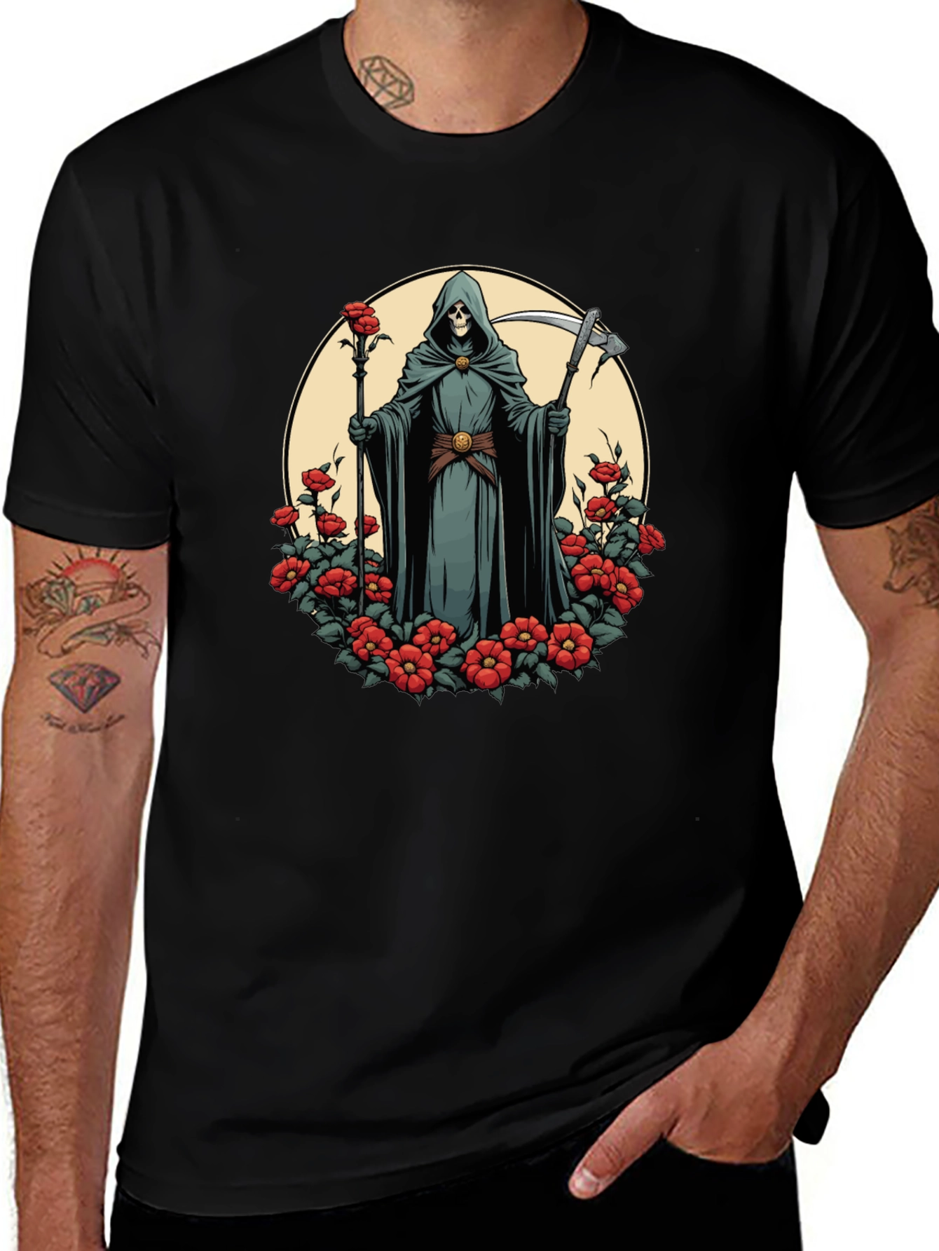 Grim Reaper Rose T-Shirt - Dark Aesthetic