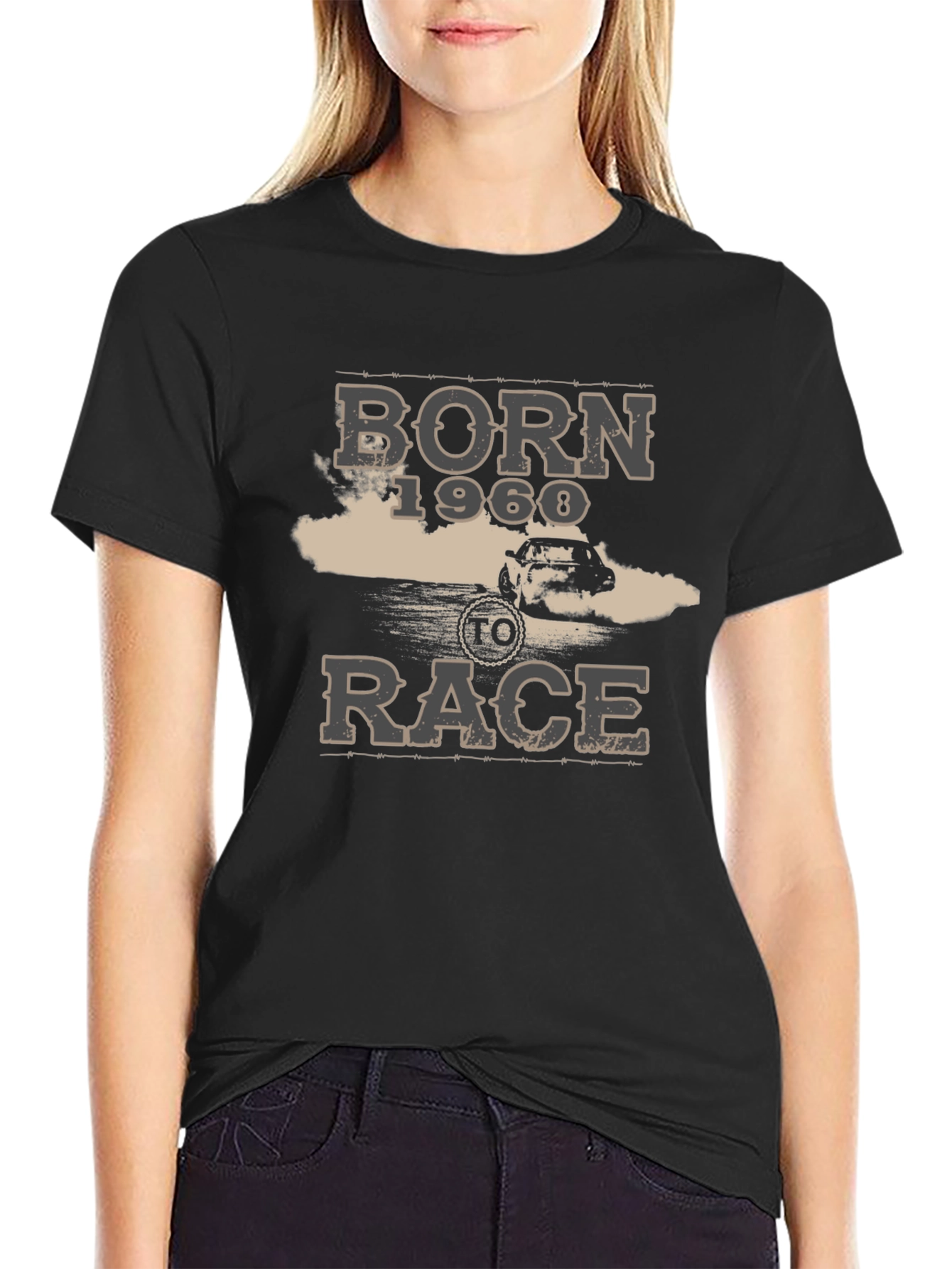 Born to Race 1968 Black Graphic T-Shirt