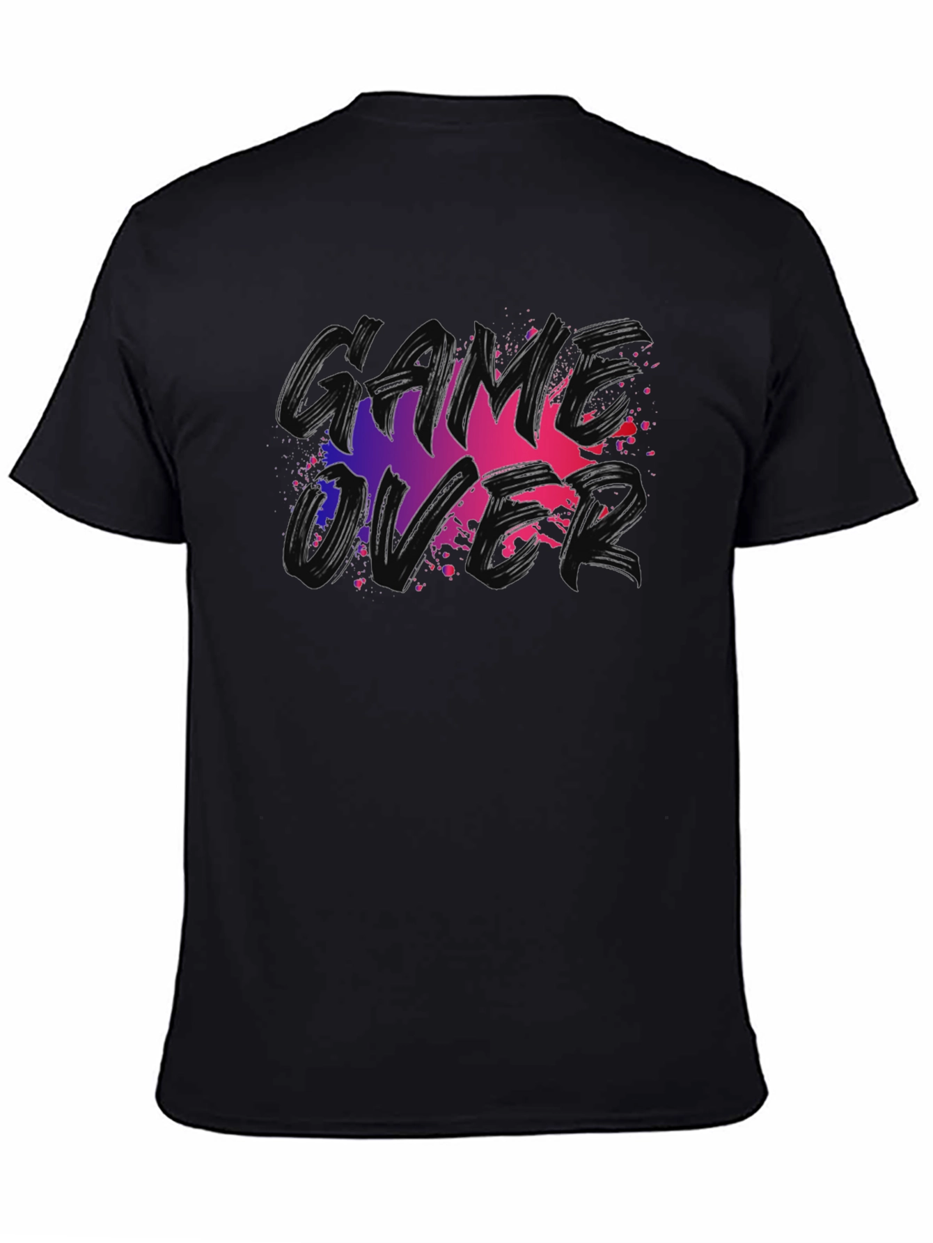 Game Over Graphic Tee - Black Cotton T-Shirt