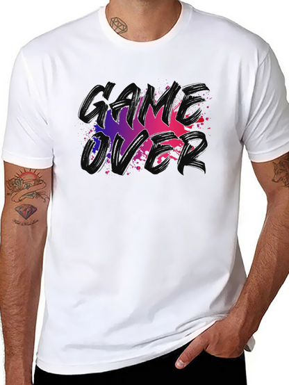 Game Over Graphic Tee - Black Cotton T-Shirt