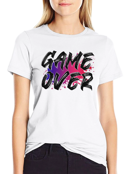 Game Over Graphic Tee - Black Cotton T-Shirt