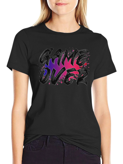 Game Over Graphic Tee - Black Cotton T-Shirt