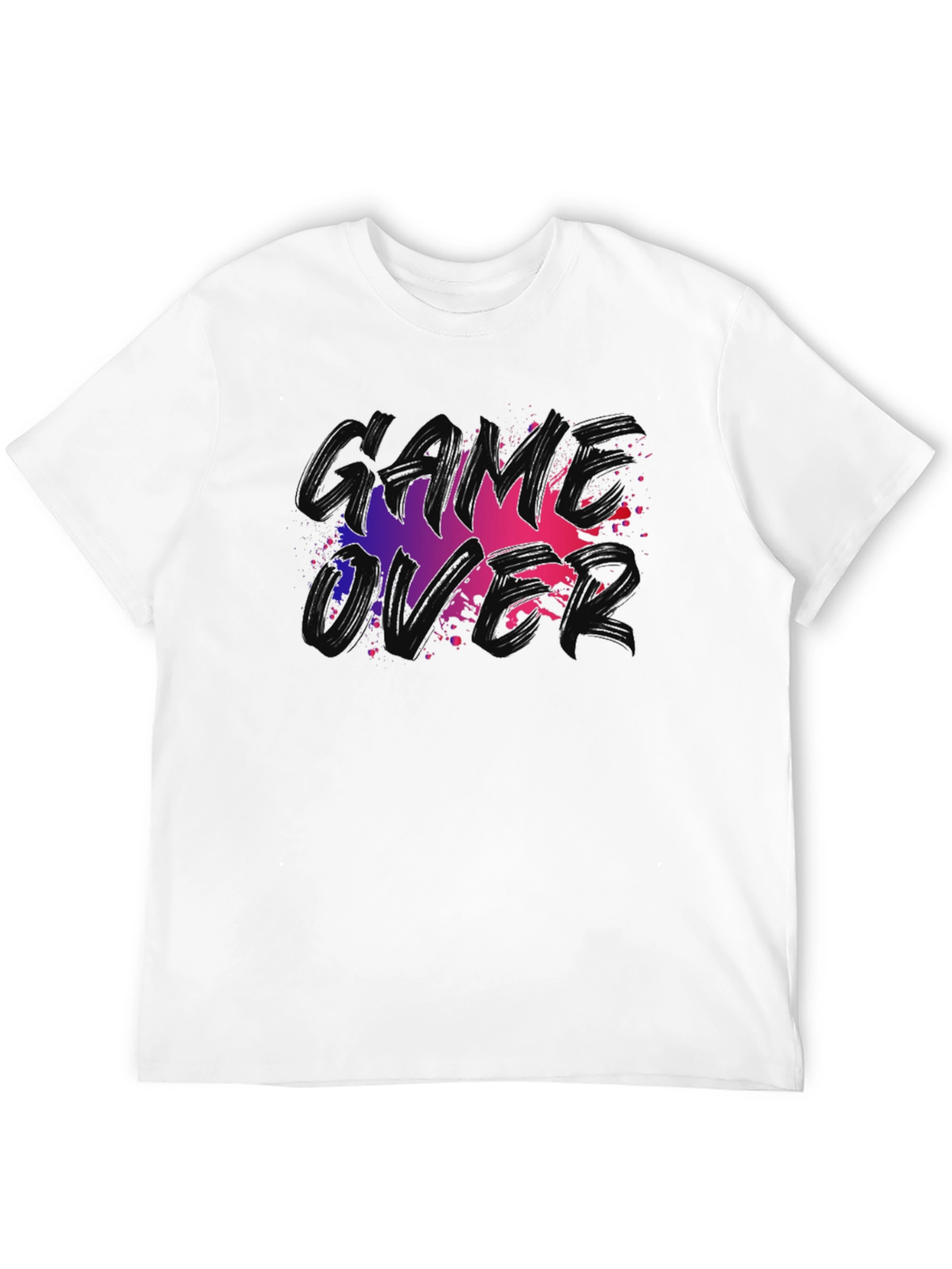 Game Over Graphic Tee - Black Cotton T-Shirt