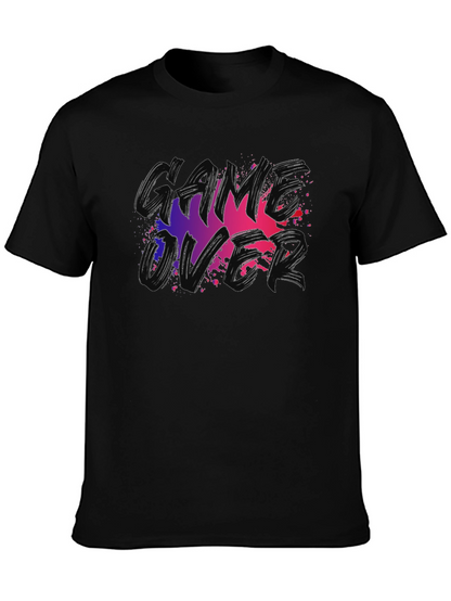 Game Over Graphic Tee - Black Cotton T-Shirt