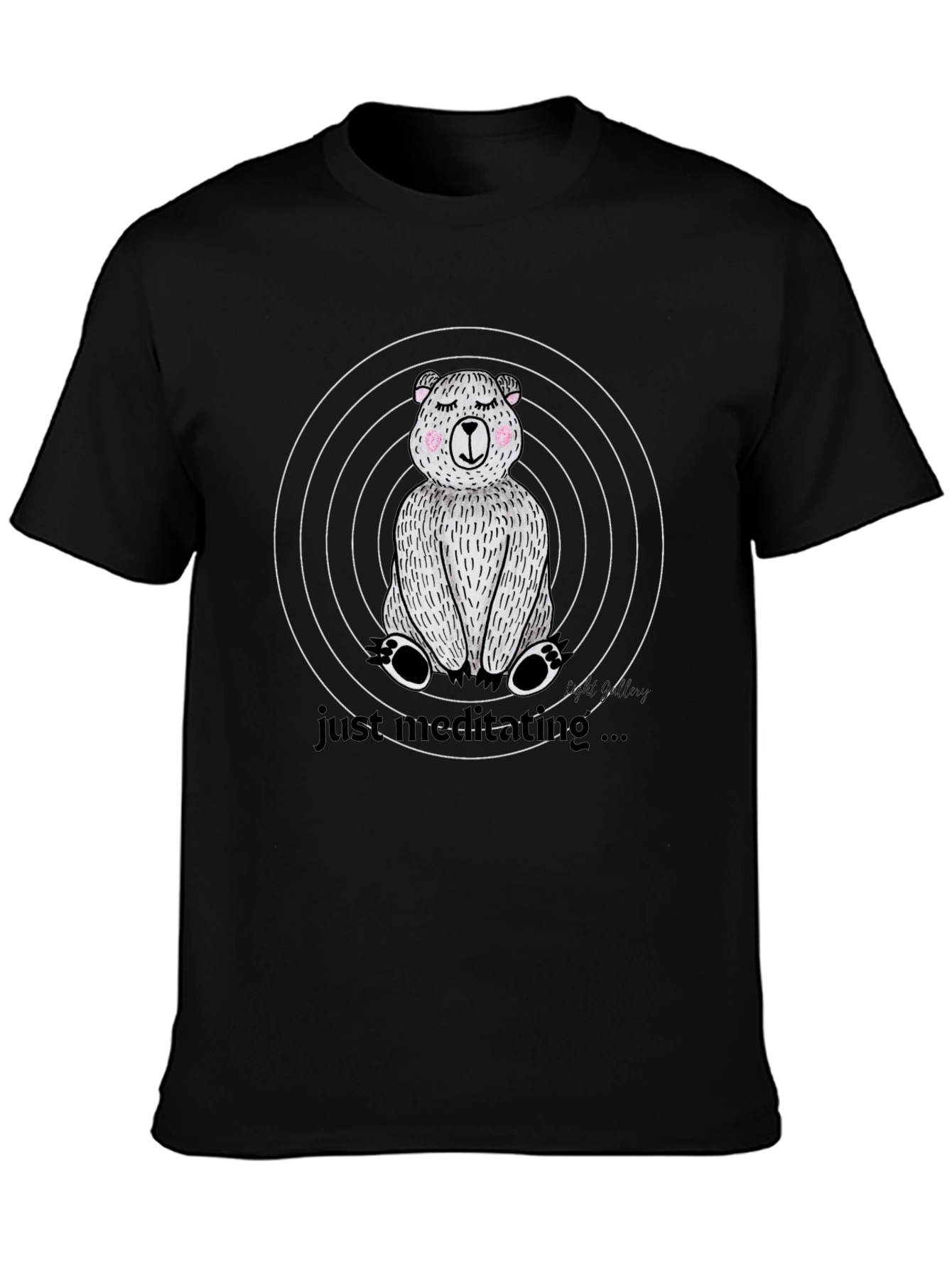 Meditating Bear Graphic Tee - Relaxed Style