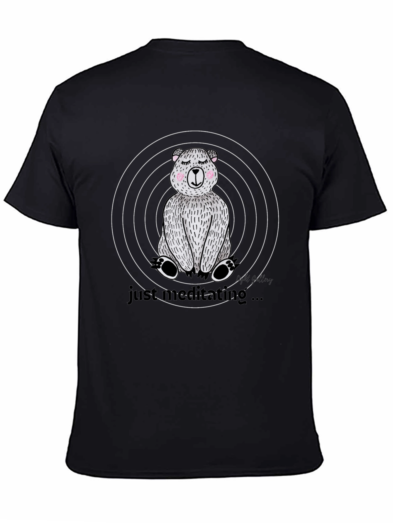 Meditating Bear Graphic Tee - Relaxed Style