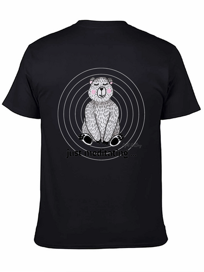 Meditating Bear Graphic Tee - Relaxed Style
