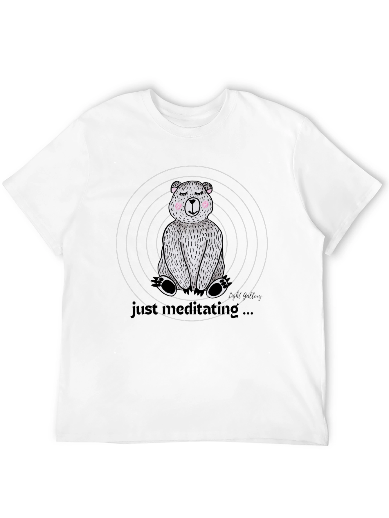 Meditating Bear Graphic Tee - Relaxed Style