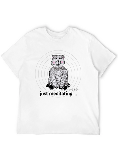 Meditating Bear Graphic Tee - Relaxed Style