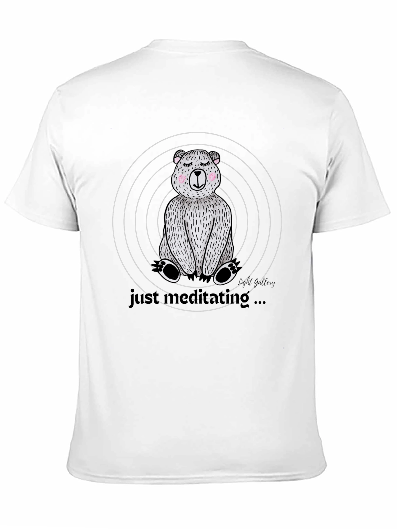 Meditating Bear Graphic Tee - Relaxed Style