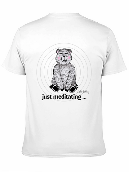 Meditating Bear Graphic Tee - Relaxed Style