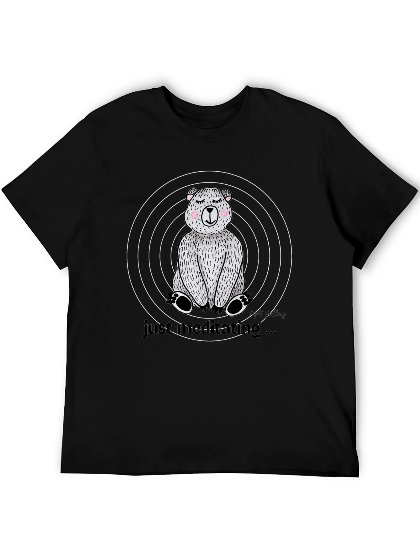 Meditating Bear Graphic Tee - Relaxed Style