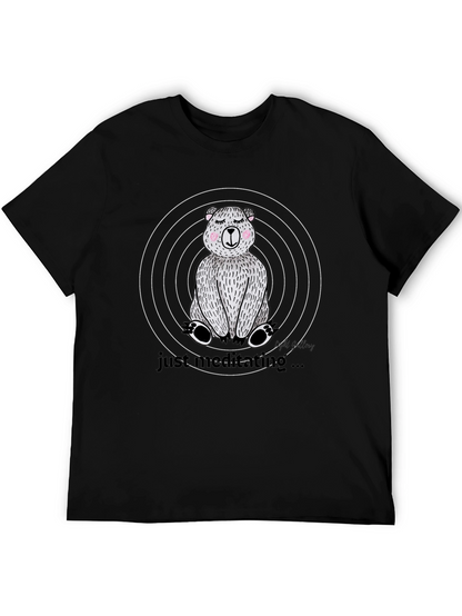 Meditating Bear Graphic Tee - Relaxed Style