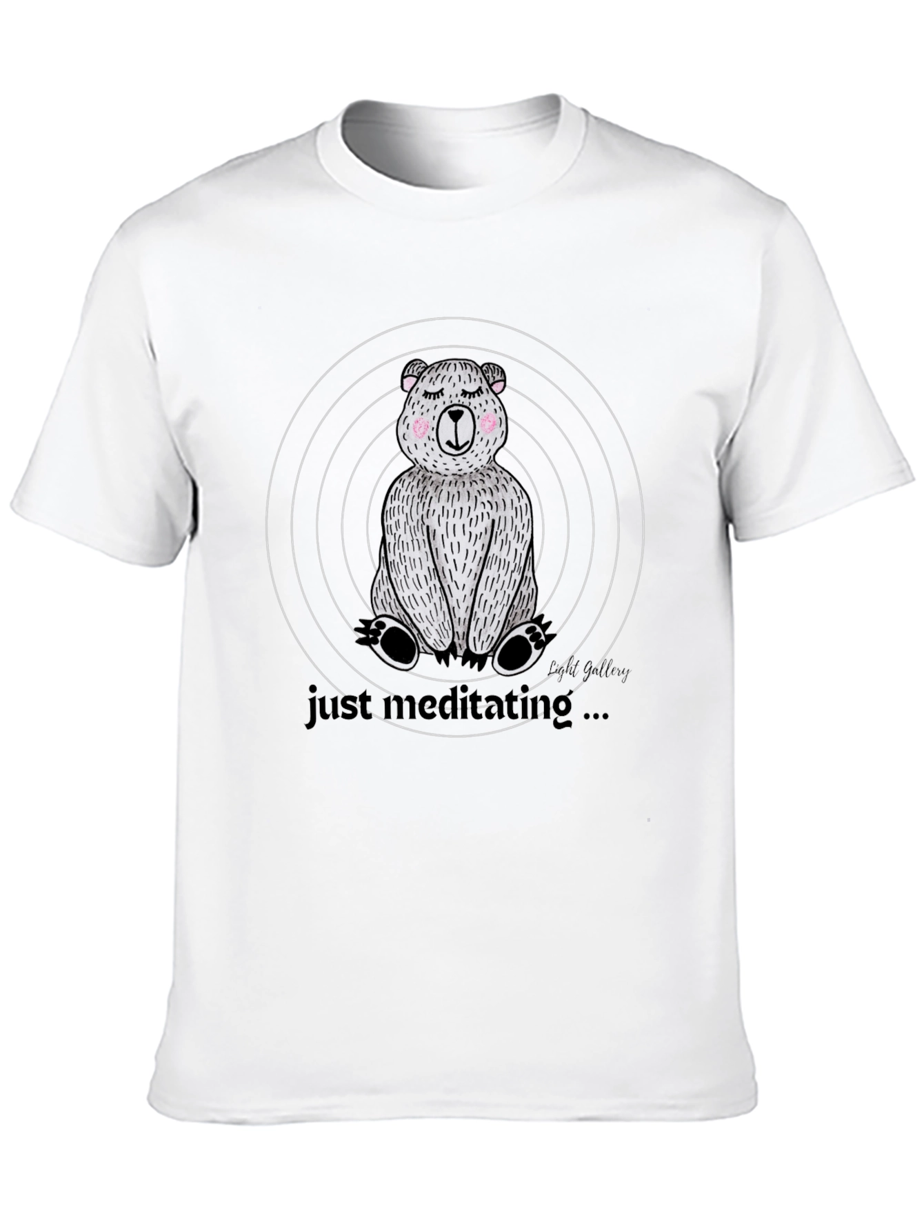 Meditating Bear Graphic Tee - Relaxed Style