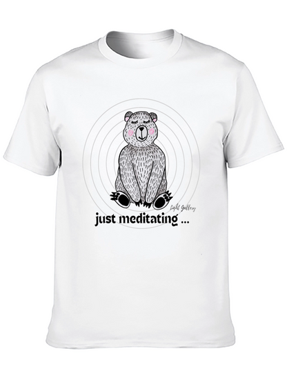 Meditating Bear Graphic Tee - Relaxed Style