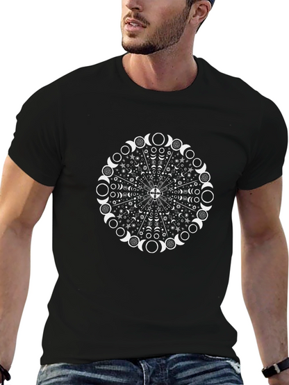 Celestial Mandala T-Shirt - Black Graphic Tee