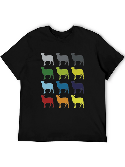 Colorful Sheep Graphic T-Shirt