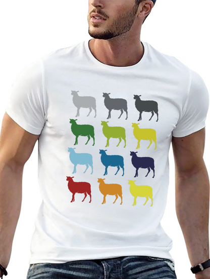 Colorful Sheep Graphic T-Shirt