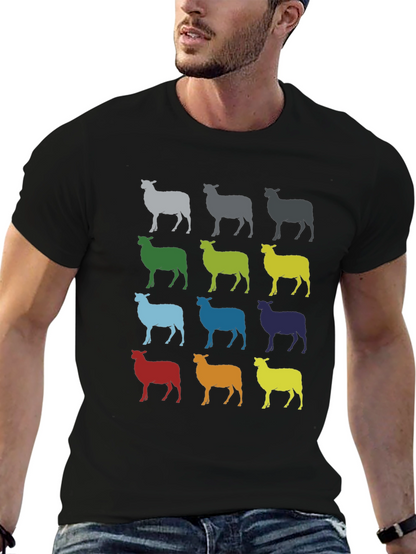 Colorful Sheep Graphic T-Shirt