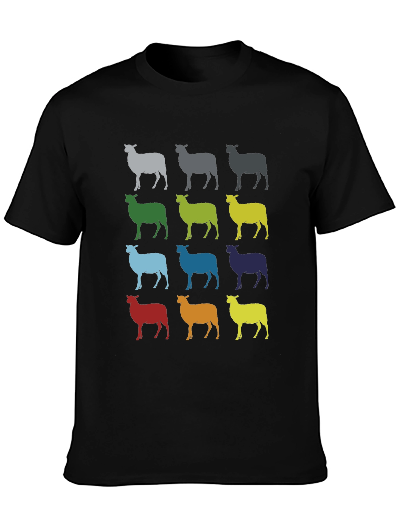 Colorful Sheep Graphic T-Shirt