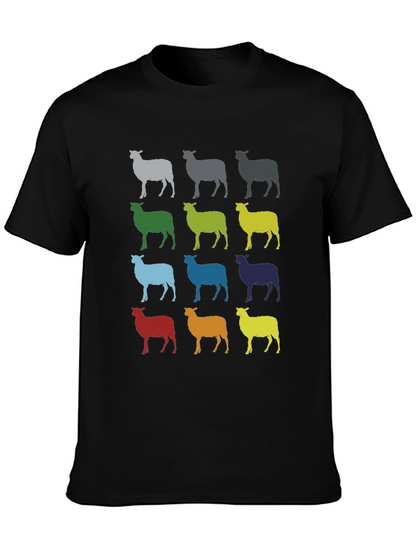 Colorful Sheep Graphic T-Shirt