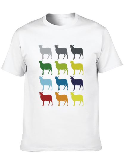 Colorful Sheep Graphic T-Shirt