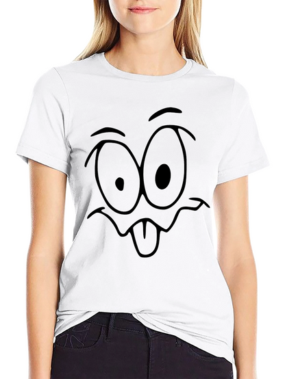 Funny Face Tongue Out Black T-Shirt