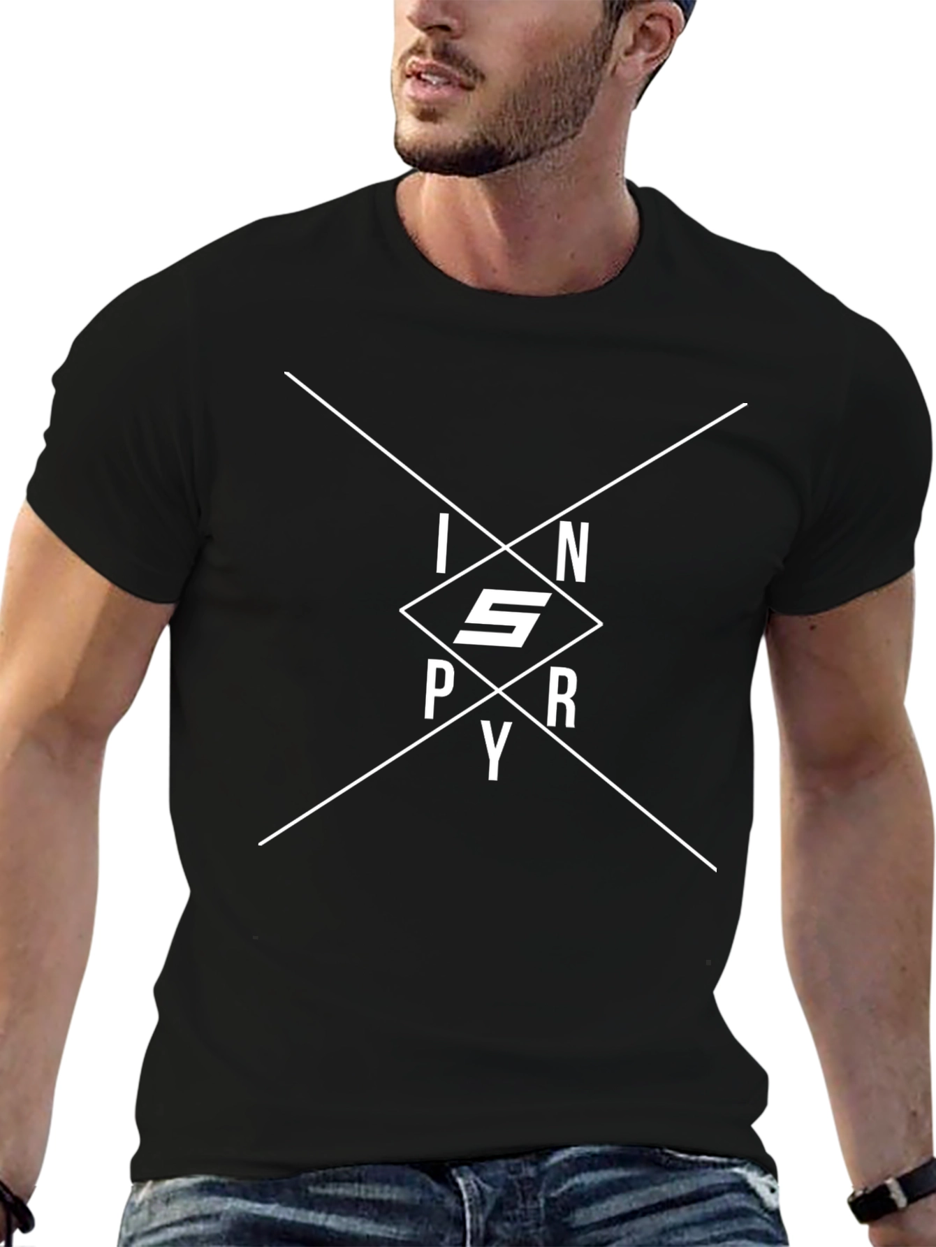 INSPRY Diamond Graphic T-Shirt - Modern Black Tee