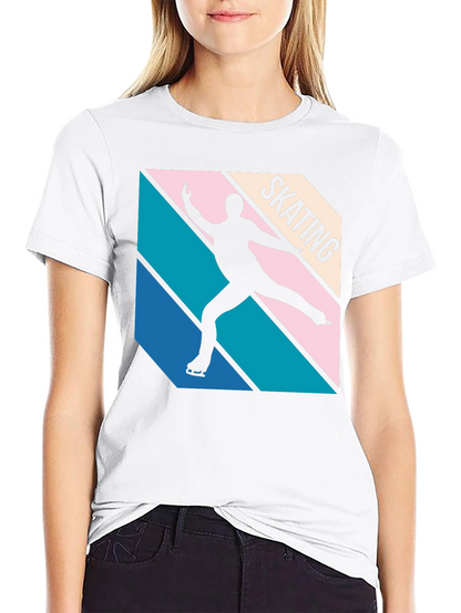 Retro Skating Graphic Tee - Black Cotton Blend