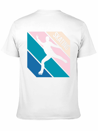 Retro Skating Graphic Tee - Black Cotton Blend