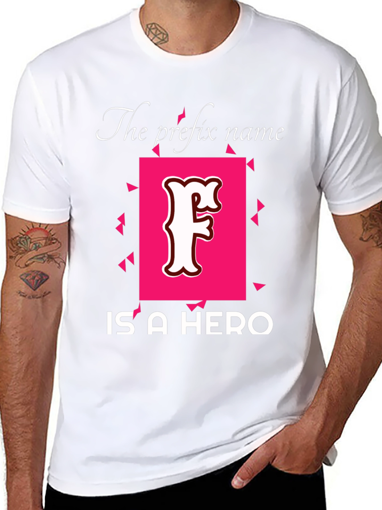 Prefix Name Hero T-Shirt - Novelty Tee