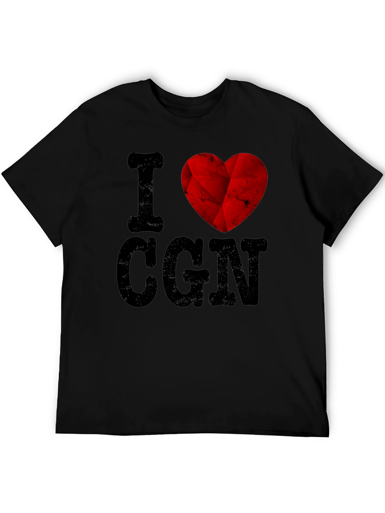 I Love CGN Graphic T-Shirt - Black Cotton Tee