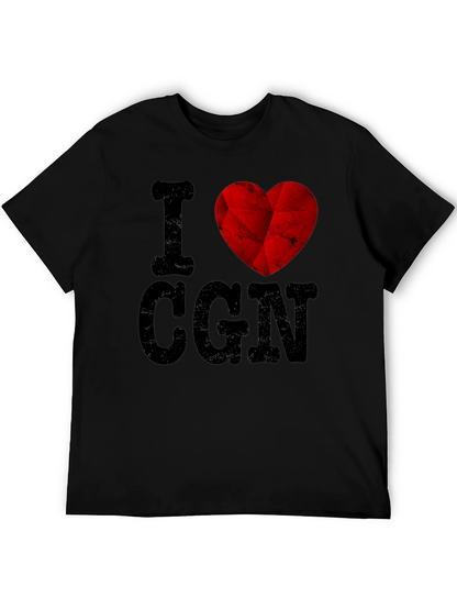 I Love CGN Graphic T-Shirt - Black Cotton Tee