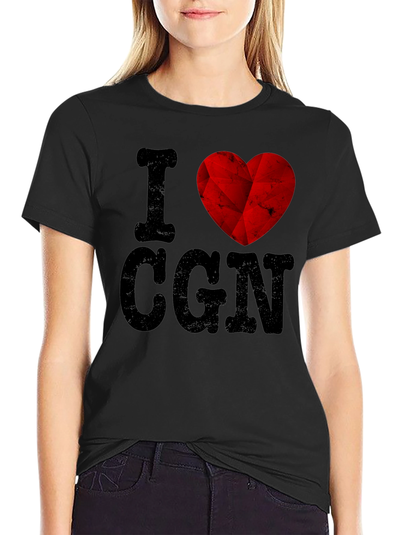 I Love CGN Graphic T-Shirt - Black Cotton Tee