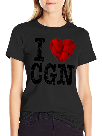 I Love CGN Graphic T-Shirt - Black Cotton Tee