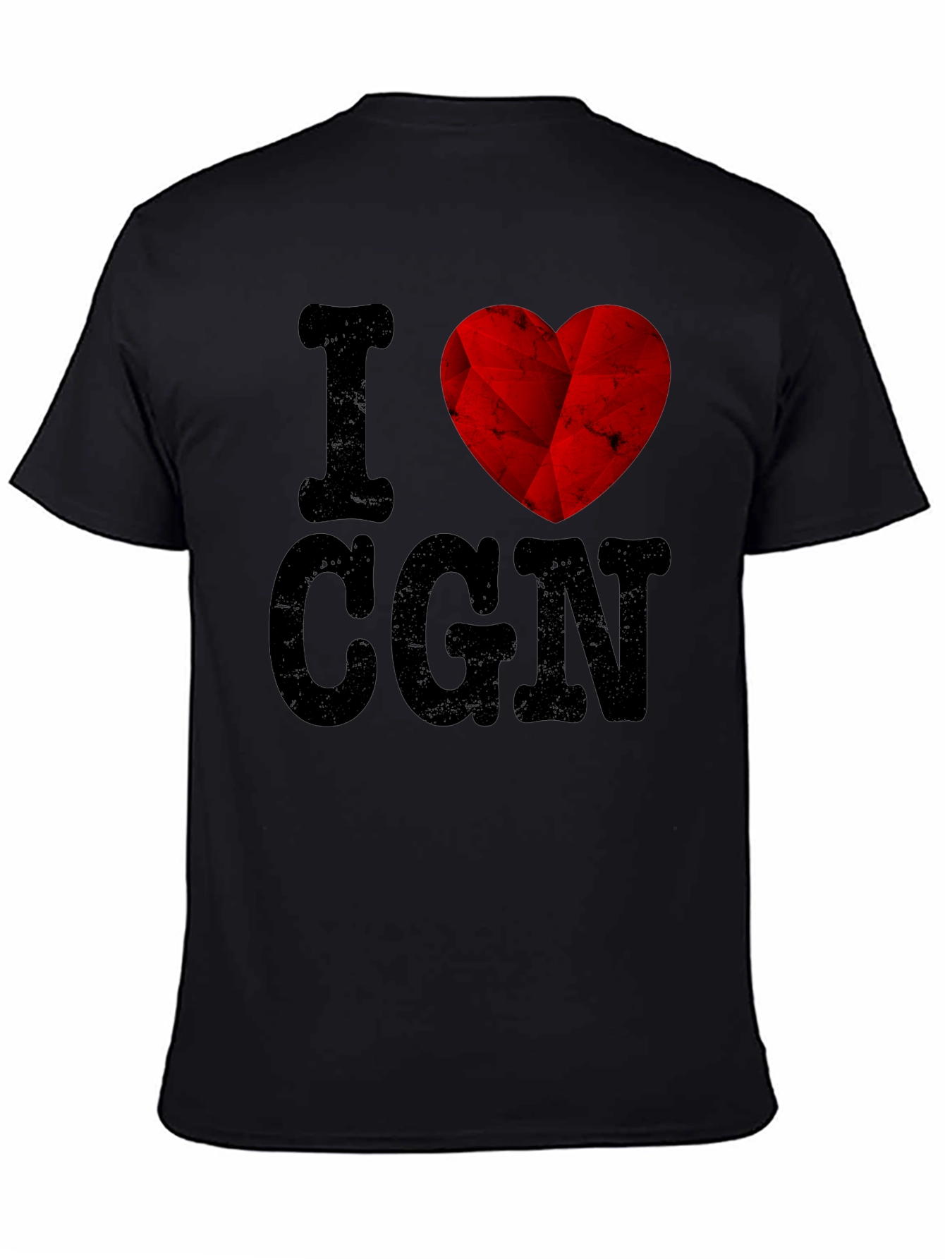I Love CGN Graphic T-Shirt - Black Cotton Tee
