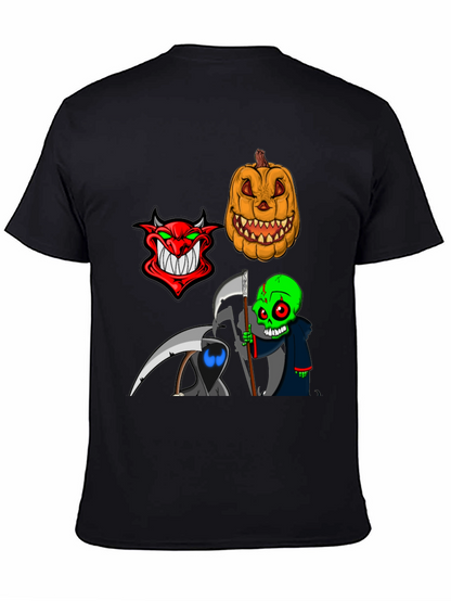 Halloween Themed Graphic Tee - Devil Pumpkin Reaper