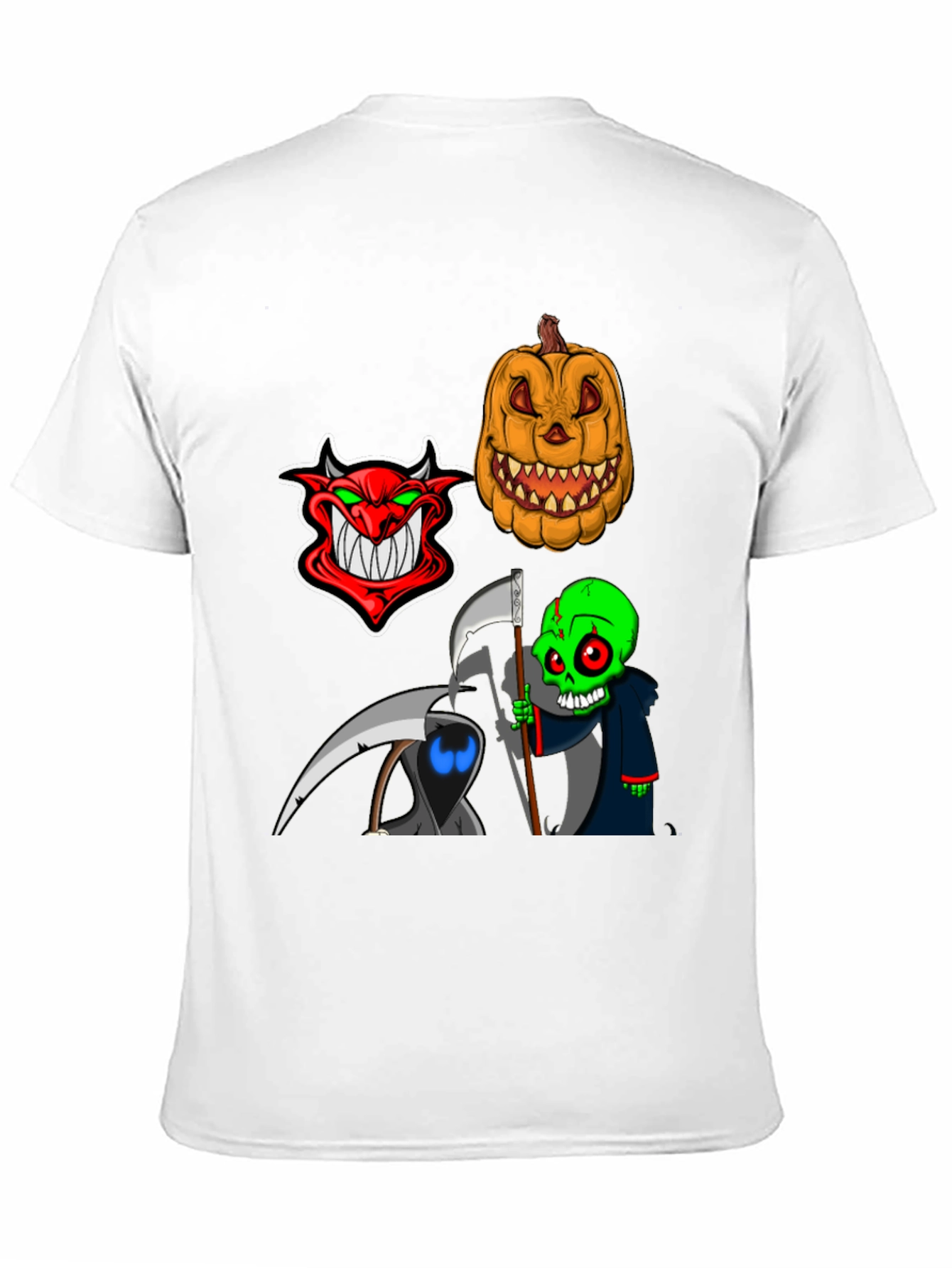 Halloween Themed Graphic Tee - Devil Pumpkin Reaper