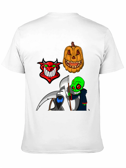 Halloween Themed Graphic Tee - Devil Pumpkin Reaper